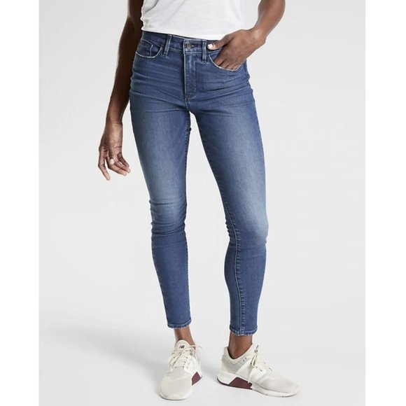 athleta sculptek slim straight jean lapis wash